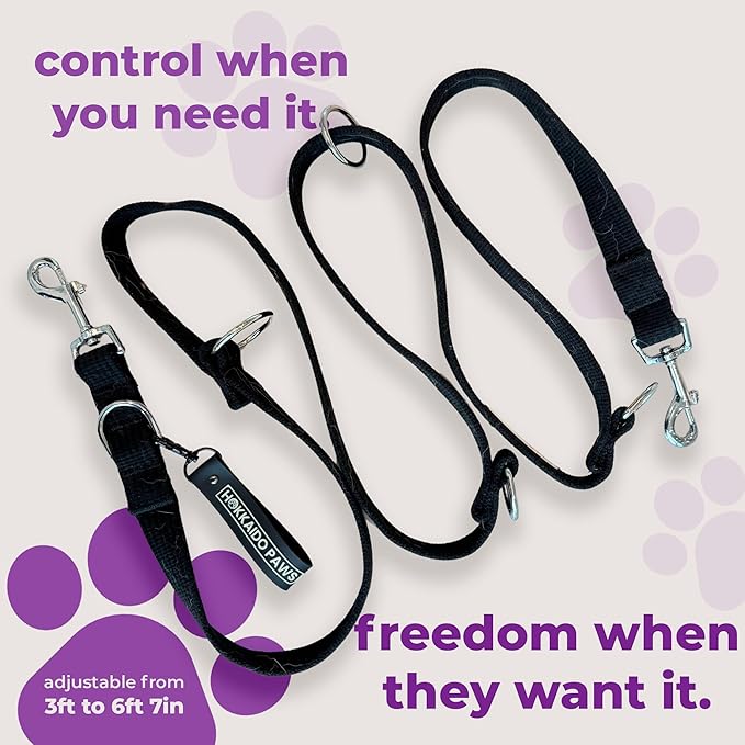 Adjustable Dog Leash | Heavy-Duty, Vegan, 3-in-1 Training Leash by Hokkaido Paws
