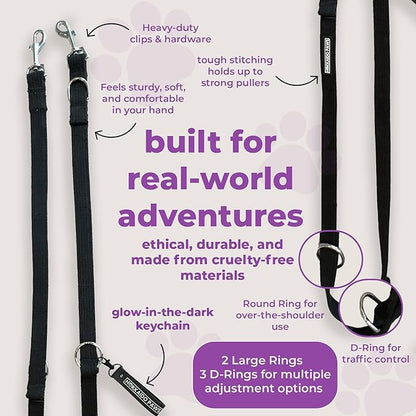 Adjustable Dog Leash | Heavy-Duty, Vegan, 3-in-1 Training Leash by Hokkaido Paws