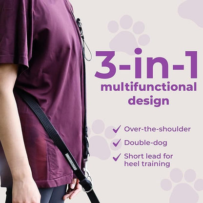 Adjustable Dog Leash | Heavy-Duty, Vegan, 3-in-1 Training Leash by Hokkaido Paws